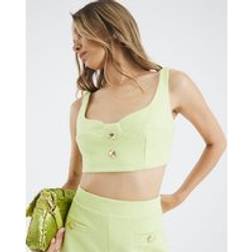 River Island Womens Green Sleeveless Boucle Bralette Top - Green