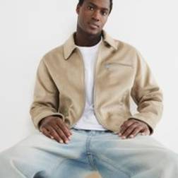 River Island Mens Suedette Zip Jacket - Beige