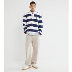 River Island Mens Regular Fit Rugby Polo Shirt - Navy Stripe