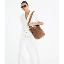 River Island Boxy Fit Linen Blend Shirt - White