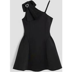 River Island Girls Black One Shoulder Bow Skater Dress - Black