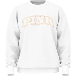 PINK Ivy Fleece Oversized Crew Sweatshirt - Vs White