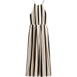 H&M Textured Jersey Jumpsuit - Cream/Striped