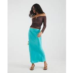 River Island Womens Satin Maxi Skirt - Blue