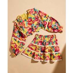 River Island Girls Top And Skirt Set - Yellow