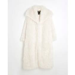 River Island Womens Plus Cream Faux Fur Maxi Coat - 20