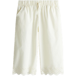 H&M Broderie Anglaise Cropped Trousers - Cream (1273216003)