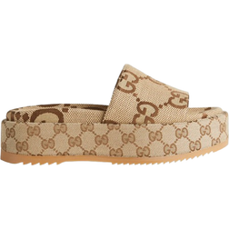 Gucci Platform Slide - Camel/Dark Brown