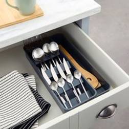 Dunelm Extendable Drawer - Black Cutlery Tray