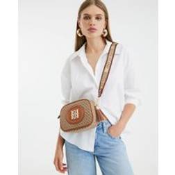 River Island Monogram Cross Body Bag - Beige