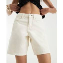 River Island Womens Ecru Denim Longline Bermuda Shorts - Beige