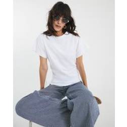 River Island Womens Ruched Side Kimono Sleeve T-Shirt - White