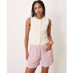 Vila Button Front Vest - White
