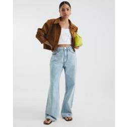 River Island Petite High Rise Relaxed Straight Jeans - Blue