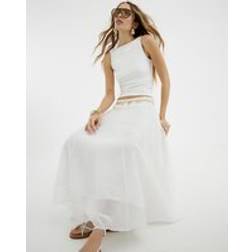 River Island Womens Sleeveless Boat Neck Top - White