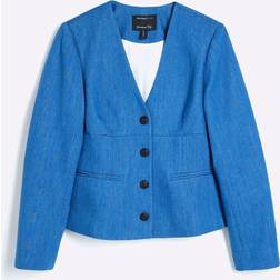 River Island Womens V-Neck Blazer - Blue Denim