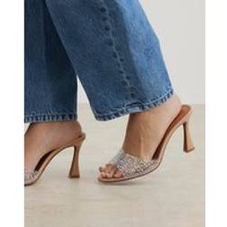 River Island Perspex Heeled Mule Sandals - Pink Pearl
