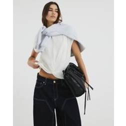 River Island Womens Short Sleeve Twist Front T-Shirt - White