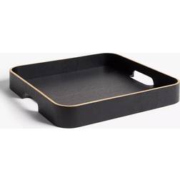 John Lewis Square Wood Veneer 35 cm Black Serving Tray