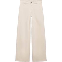 Mango Catherin Culotte High-Rise Jeans - Off White