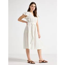 Lindex Midi Klänning Med Volang