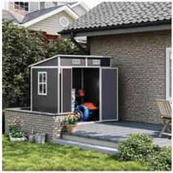Living and Home Outdoor Plastic Garden Storage Shed One Size Light Grey (Building Area )