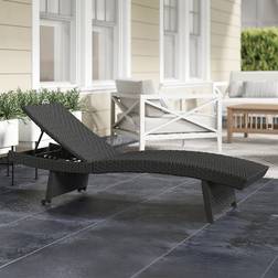 OutSunny Pe Rattan Sun Lounger with 4-Level Adjustable Backrest 41 x 60 x 195 cm