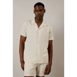 Burton Mens Blend Short Sleeve Resort Shirt - Off White