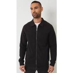 Threadbare Zip Through Pique Shacket - Black