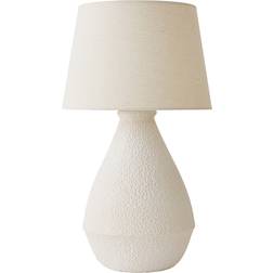 ValueLights Helena Natural Taper Shade Cream Speckled Ceramic 59 x 33 x 33 cm Table Lamp