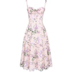 House of CB Rosalee Corset Midi Dress - Pink Floral