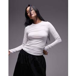 Arket Supersoft Slim Fit Long Sleeve Top - White