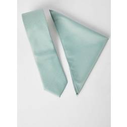 Burton Mens Sage Textured Tie And Pocket Square - One Size