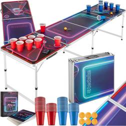 tectake Beer Pong Table LED Drinks Cup Set