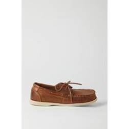 Burton Mens Leather Boat Shoes - Brown