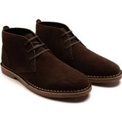 Off The Hook Sahara Suede Leather Casual Lace-Up Chukka Boots - Brown