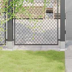 vidaXL Post Bases Square 4 Pcs Silver 81x81 mm Galvanised Steel