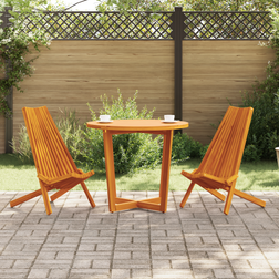 vidaXL Folding Chairs 2 Pcs Solid Wood Acacia Garden Dining Chair