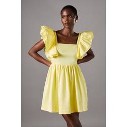 Coast Frill Shoulder Mini Dress - Yellow