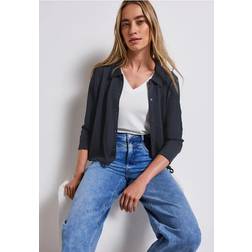 Street One Frauen Leinen-Look Jacke - Blau