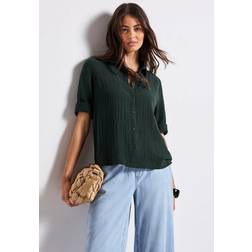 Street One Frauen Musselin Hemdbluse - Grün