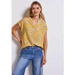 Street One Frauen Gemusterte Bluse - Gelb