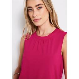 Street One Frauen Jersey-Top mit Raffung - Pink