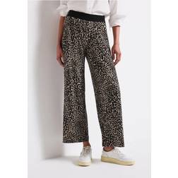 Street One Frauen Jersey-Hose mit Leo-Muster - Schwarz