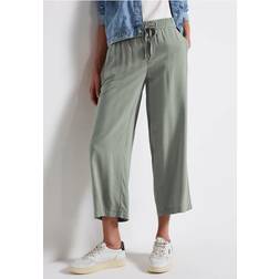 Street One Frauen Wide Leg Hose - Grün