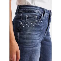 Street One Frauen Wide Leg Jeans mit Nieten - Blau