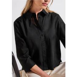 Street One Baumwoll-Hemdbluse - Schwarz