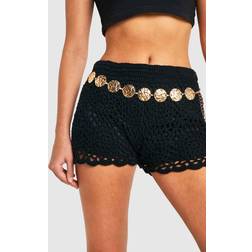 boohoo Womens Hammered Metal Disc Belt - Gold