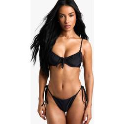 boohoo Womens Swimwear Essentials Underwired Bikini Top - Black