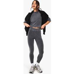 boohoo Womens Acid Wash High Waist Legging - Grey